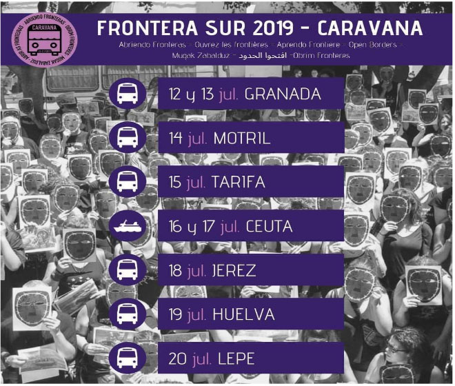 Caravana Frontera Sur itinerario