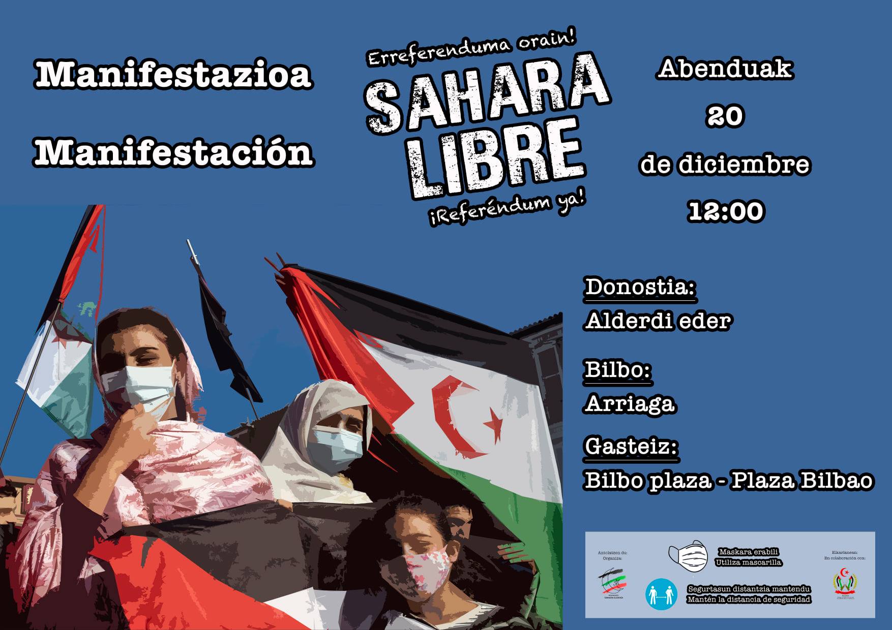 manifestación pueblo saharui